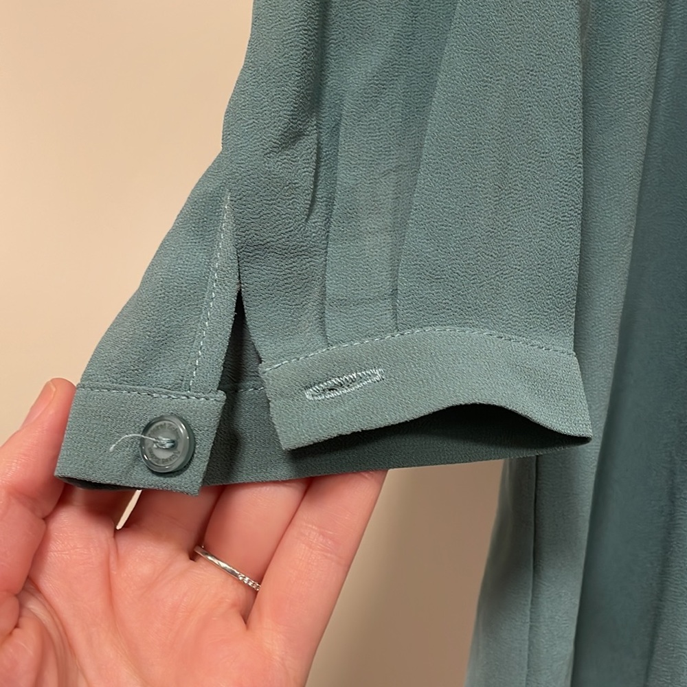 Teal Naked Zebra 3/4 sleeved blouse - Picture 4 of 6